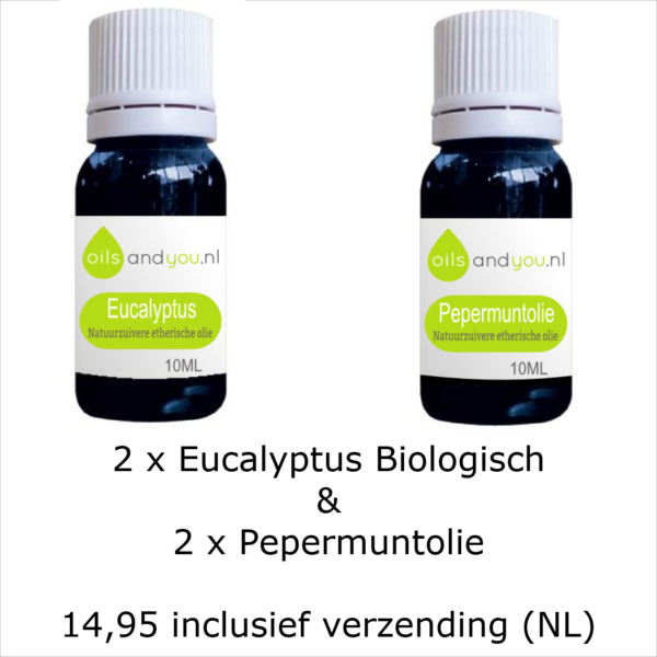 2 x Eucalyptus en 2 x Pepermunt olie
