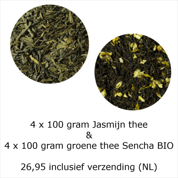 4 x Jasmijn thee en 4 x Groene thee BIO